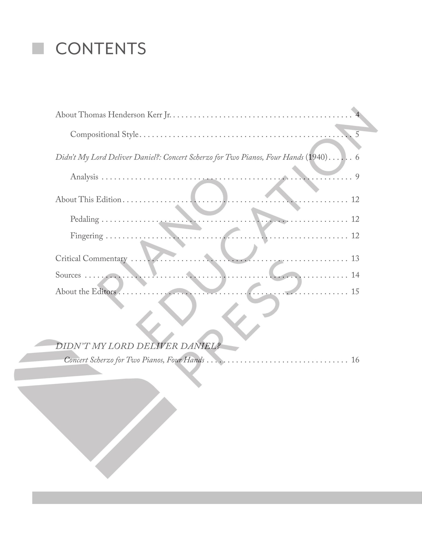 Didn't My Lord Deliver Daniel?: Concert Scherzo for Two Pianos, Four Hands