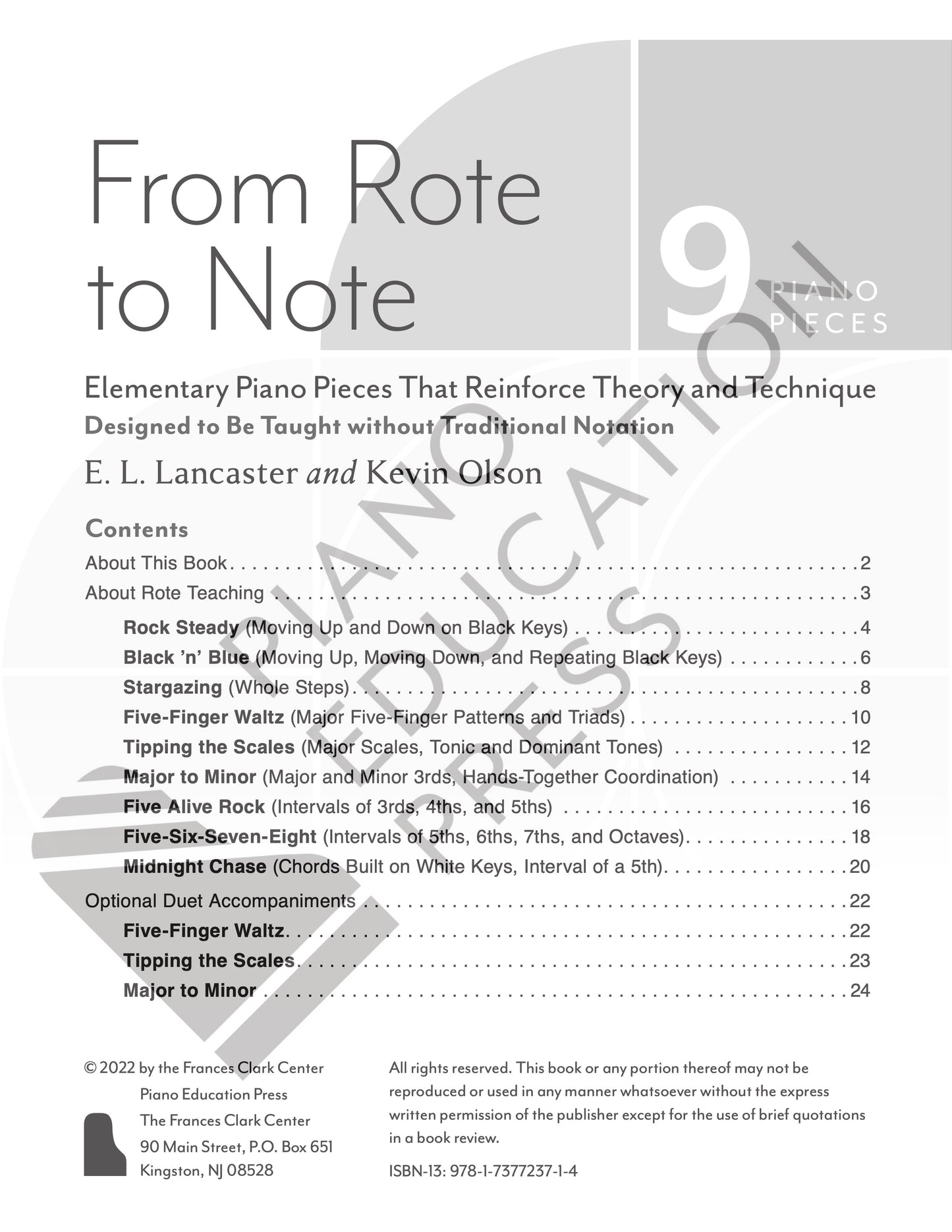 From Rote to Note, E.L. Lancaster and Kevin Olson