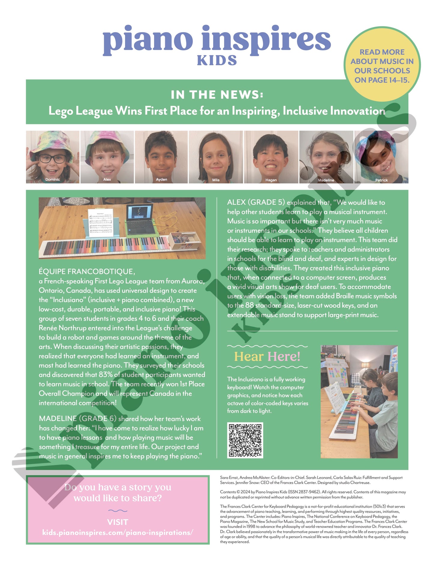 Piano Inspires Kids - Spring 2024: Music and the Brain