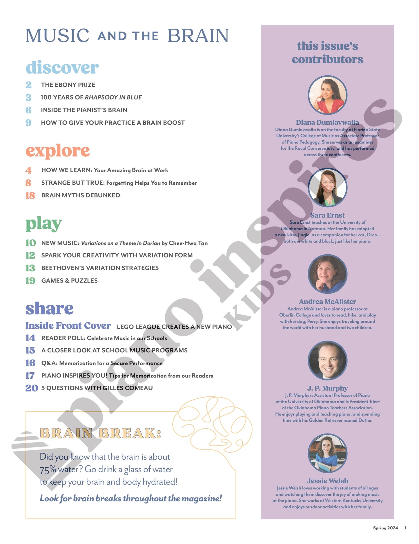 Piano Inspires Kids - Spring 2024: Music and the Brain