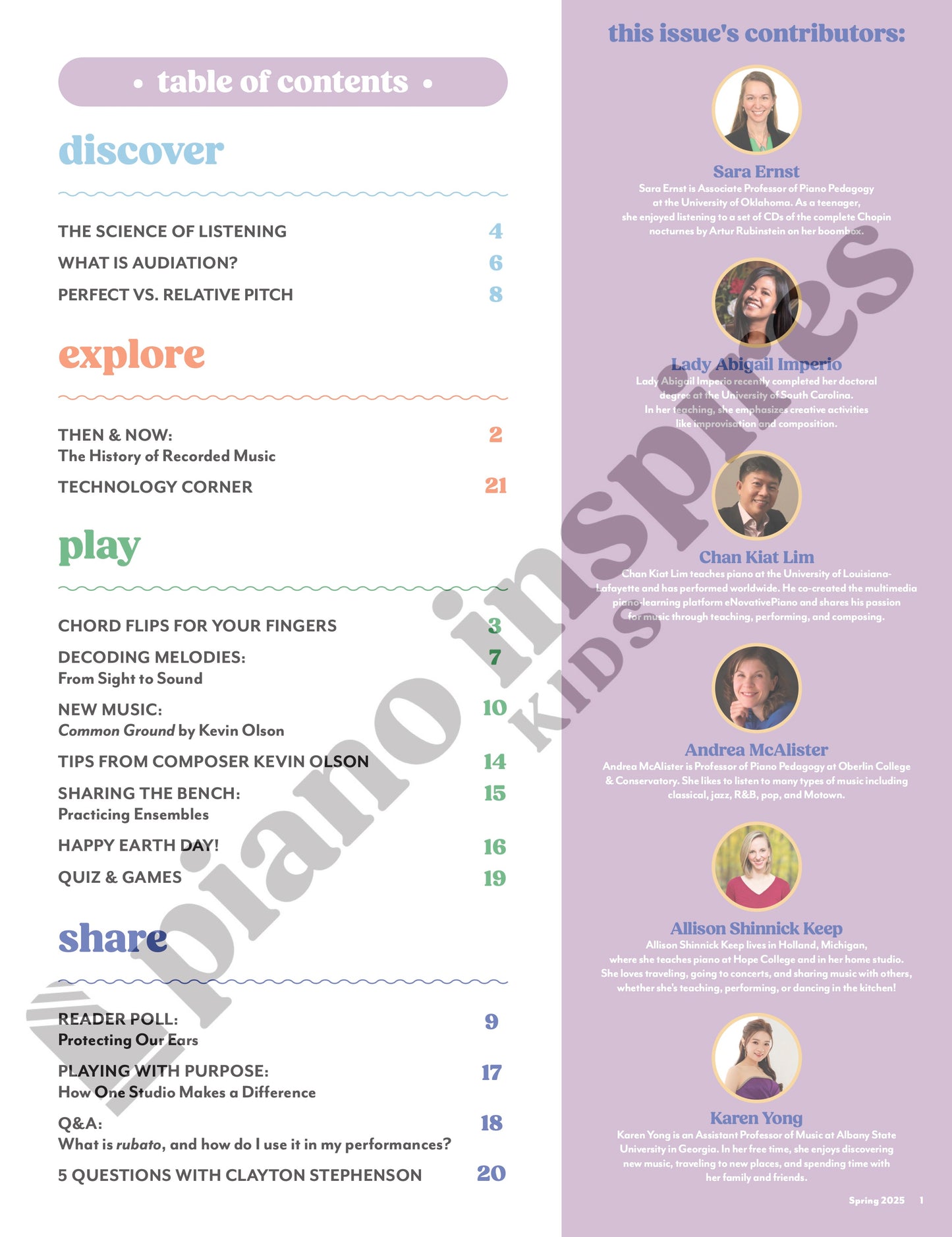 Piano Inspires Kids - Spring 2025: Music and Listening