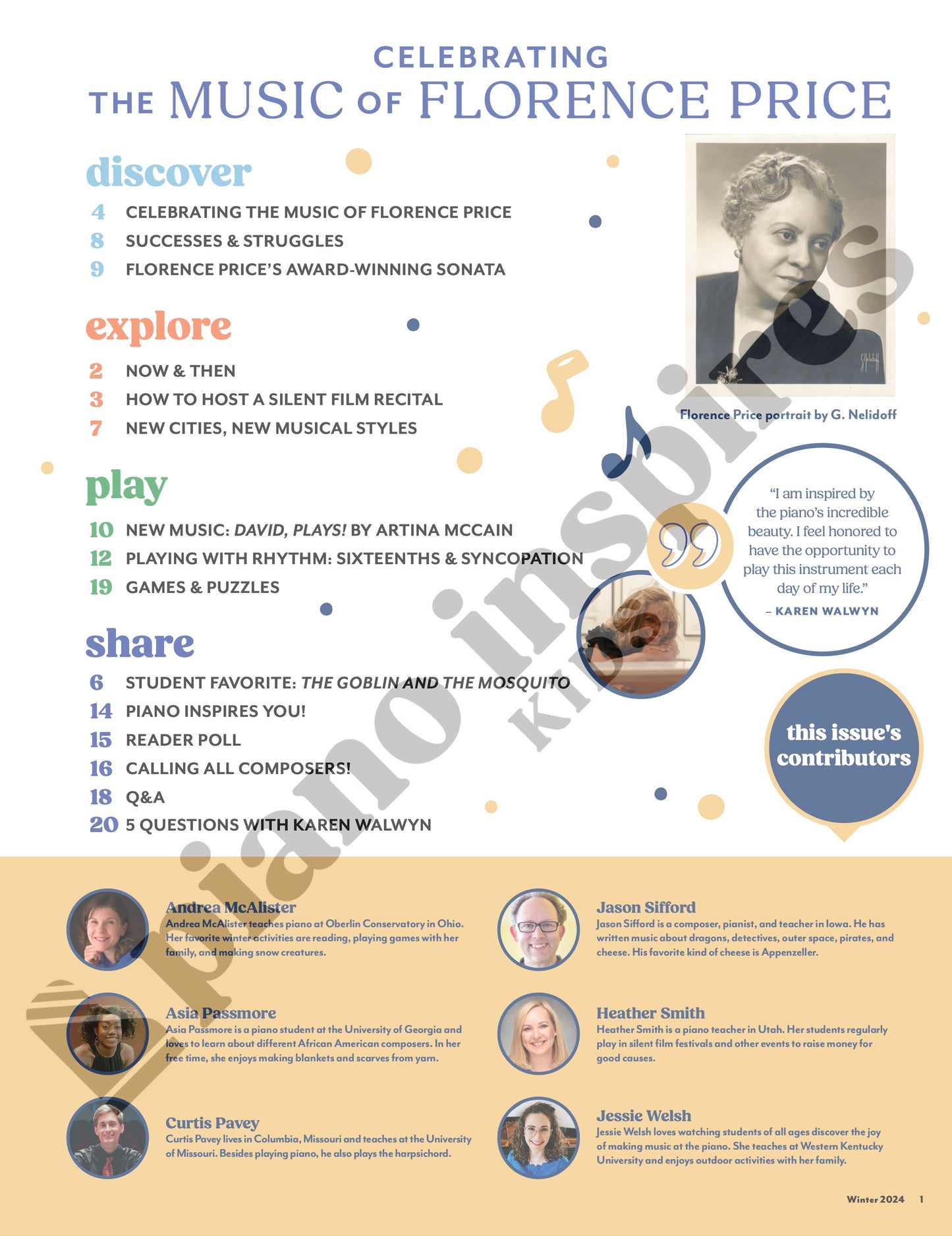 Piano Inspires Kids - Winter 2024: Celebrating the Music of Florence Price