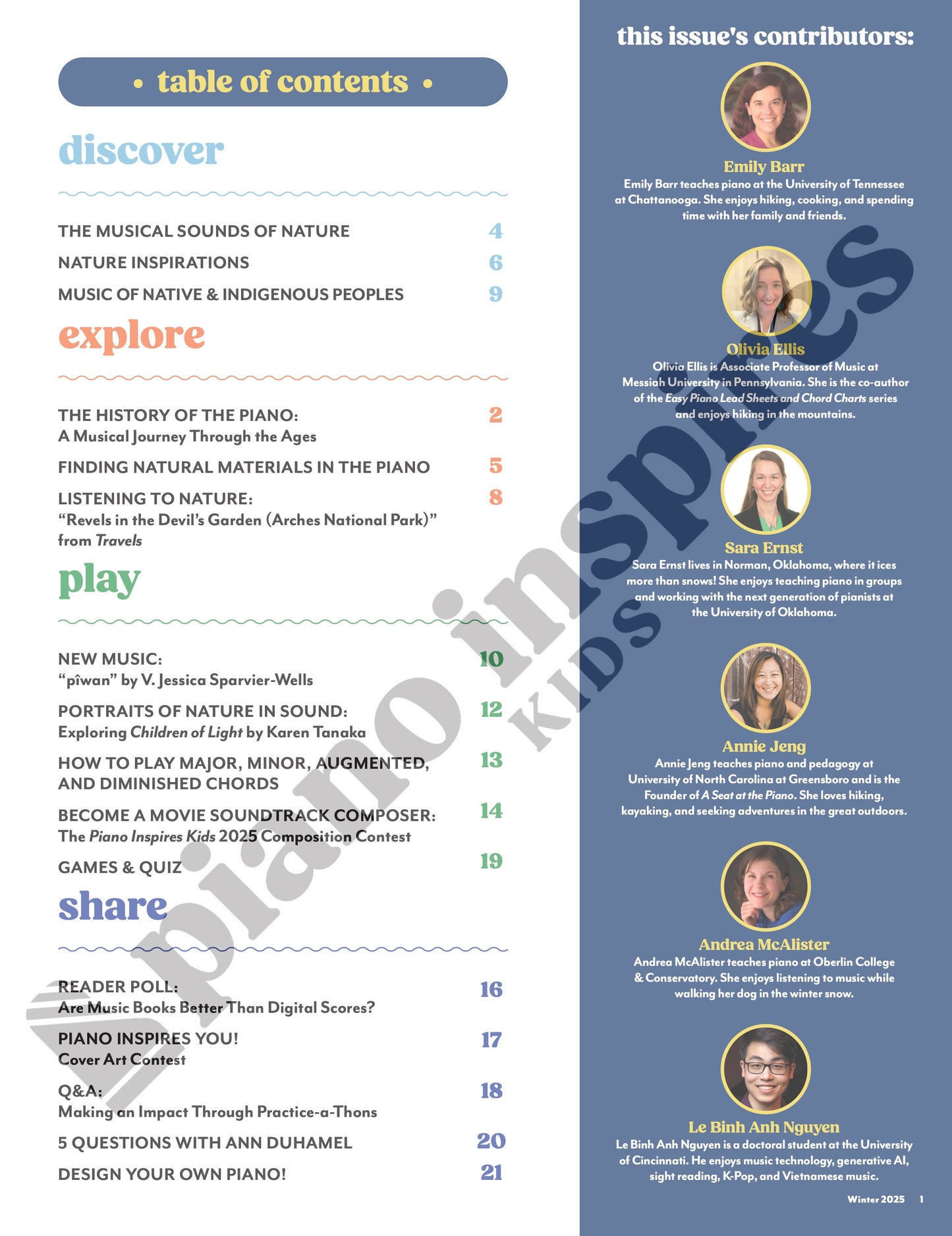 Piano Inspires Kids - Winter 2025: Music & Nature