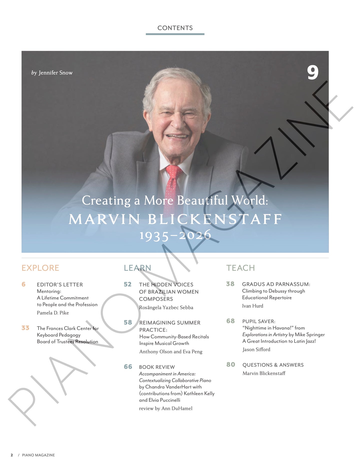 Spring 2026: Piano Magazine