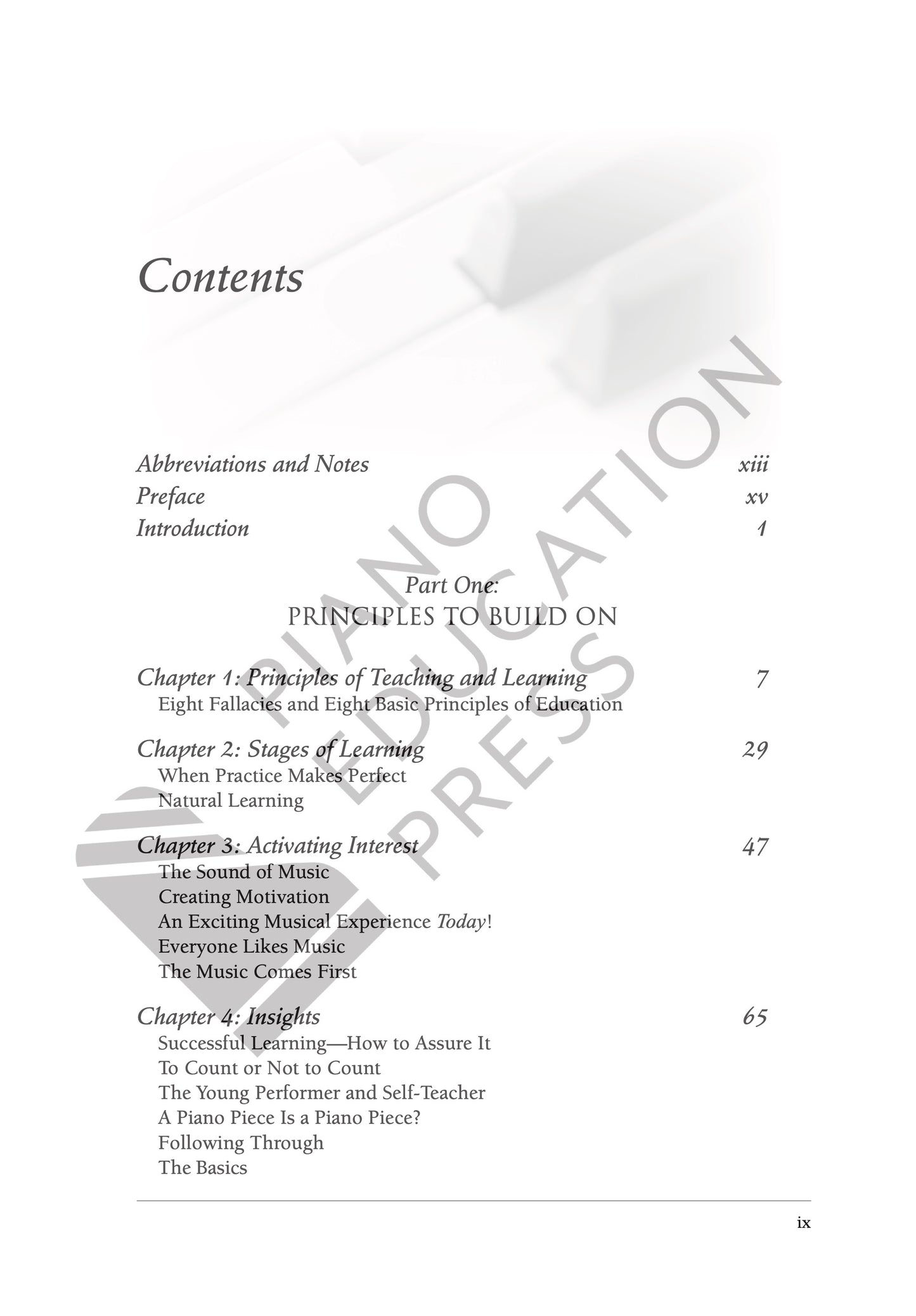 A Piano Teacher's Legacy: Selected Writings by Richard Chronister