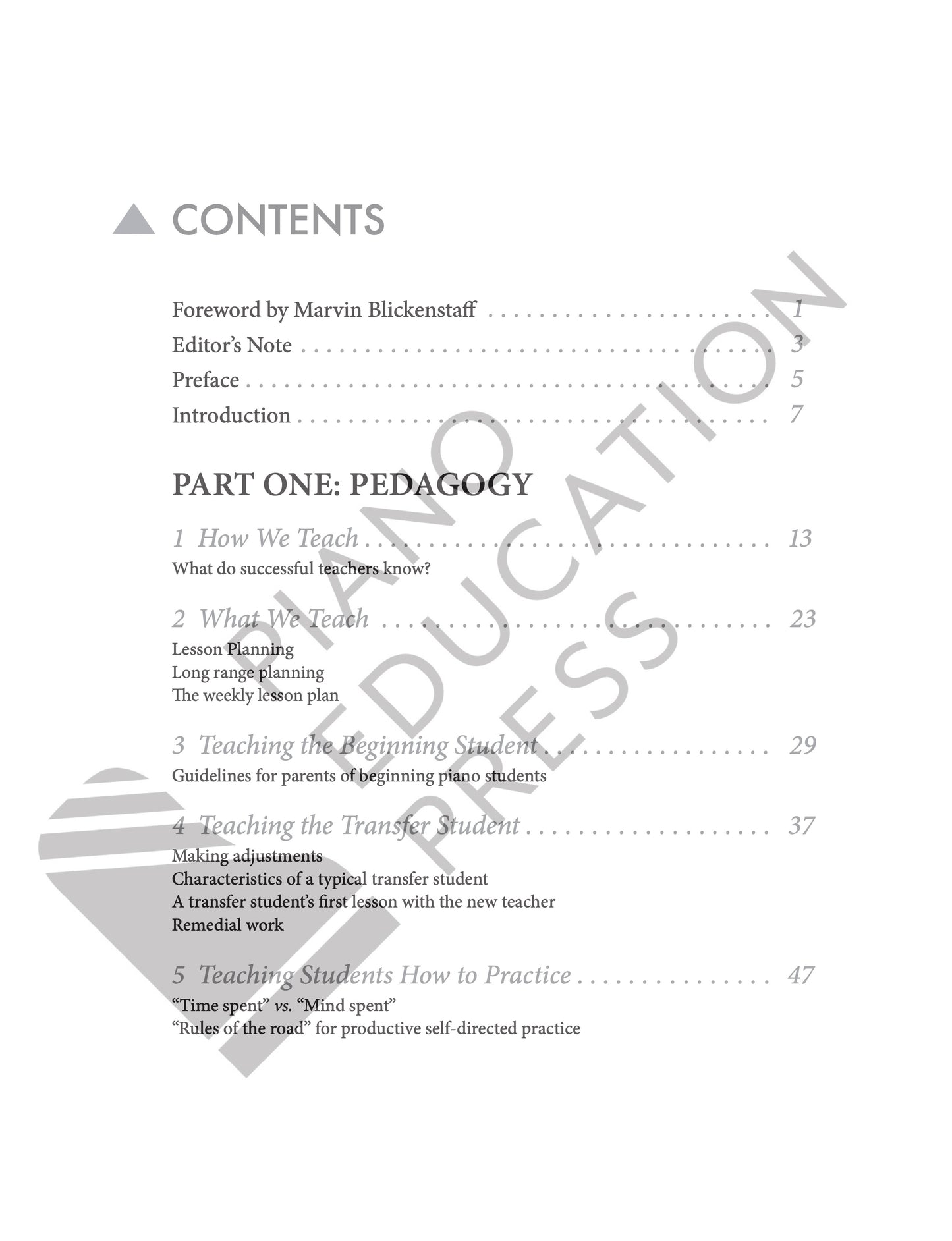 The Success Factor in Piano Teaching: Making Practice Perfect by Elvina Pearce